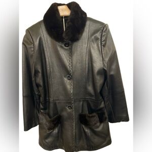 Chosen Couture Leather Coat With Mink Details!